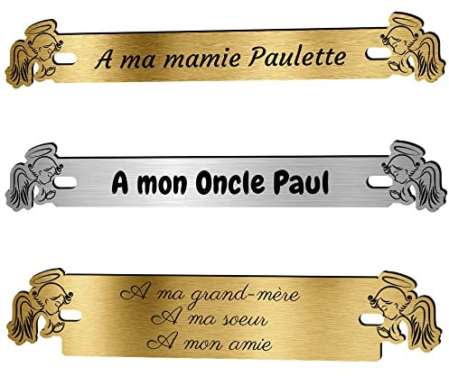 Générique Inter Plaque Funéraire personnalisé - Texte pour en Acrylique Forme et Personnalisable (Ange, Petit) Petit