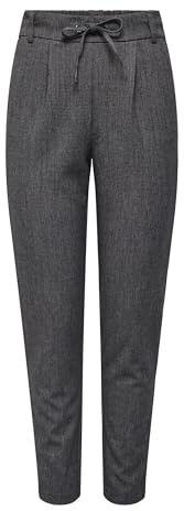 ONLY Pantaloni Donna Taglio Elegante Coulisse Vita Media Versatile Felpa, Colore:Grigio Scuro, Taglia:M / 30L, Lunghezza della Gamba:L30