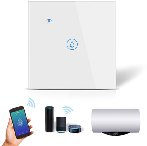 Smart Immersion Heater Timer Switch, 40A 8000W WiFi Water Heater Switch with Timer, Remote Control via Smart Life APP, Compatible with Amazon Alexa & Google Assistant