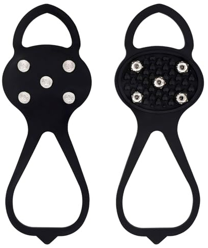 Gripper Spikes for Shoes,Ice Grips Cleat Silicone Crampons Shoes and Boots Covers Outdoor Snow Climbing,Universal Non-Slip Gripper Spikes Over Shoe Durable Cleats for Walking on Ice Snow