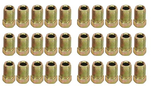 30 Piezas Accesorios de Línea de Freno 3/8 Pulgada 24 Hilos Unión de Línea de Freno Resistente de Metal para Tubo de Línea de Freno de 3/16 Pulgada Garantiza una Conexión