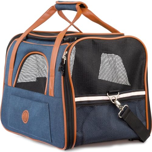 HUND IST KÖNIG Hundetasche & Katzentasche bis 8kg - Hochwertige Hundetragetasche - Transporttasche für Katzen - Faltbare Mobile Tragebox für Hunde & Katzen