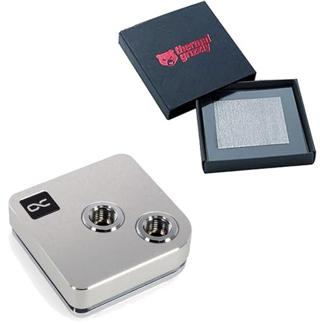 Alphacool Core 1 CPU Water Block with Thermal Grizzly KryoSheet (33x33mm) for AMD AM5 CPU Bundle, Silver