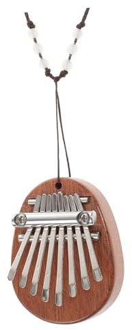 ibasenice Mini Piano à Pouce Bois Sons Instrument Musical Portable Amusant Jouet Créatif à Suspendre pour Adultes