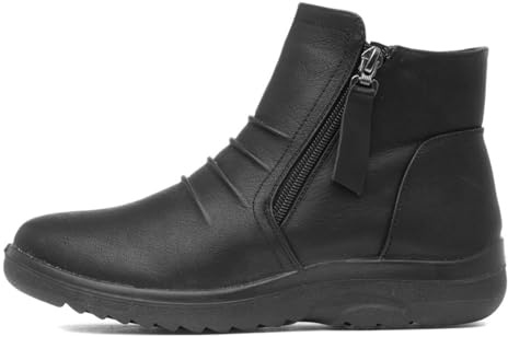 Softlites Womens Black Zip Up Ankle Boot