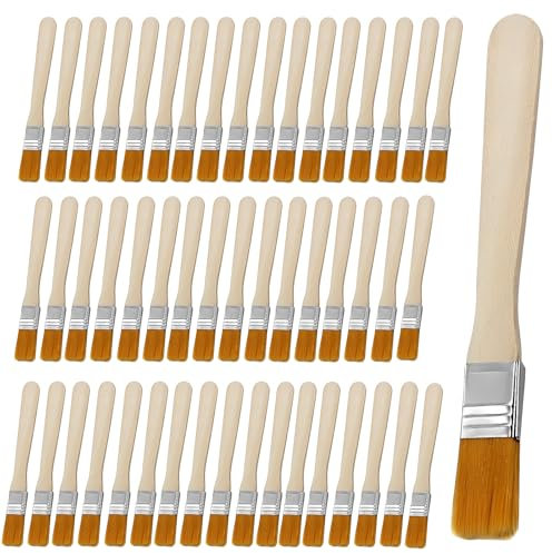 50 Piezas Brochas, Pinceles Pintura Acrilica Pinceles Acuarela Brochas Pintura Pintor Pinceles Brochas Planas Set Nylon para Chalk Paint Muebles Arte Pintura Suministros
