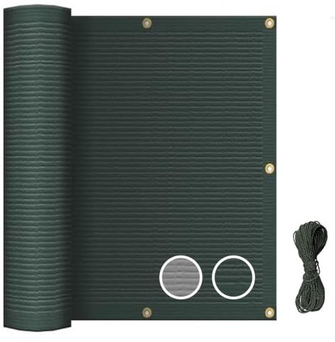 Malla Privacidad balcones y vayas Verde | De 5x0,9 metros | Fibras Alta Resistencia HDPE con Tratamiento UV, Alta Densidad,Transpirable, Fácil instalación | Para jardín, balcón, vayas o piscina.