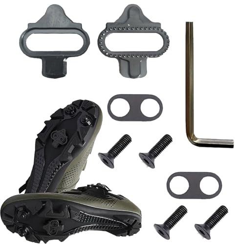 1 Set SPD Cleats,Bike Fahrrad Schuhplattenset,Schuhplatten,Komplettset für Klickpedale,Pedalplatte Klickpedale,mit Gegenplatte Schuhplatten Cleats,Pedalplatten Fahrradzubehör für Rennrad MTB Cycling