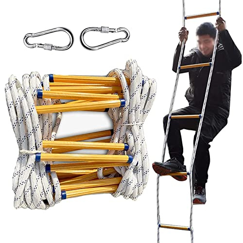 LUMSGN Échelle de Corde de Secours pour Maison, 5 à 30 m, Facile à déployer et à Ranger, pour fenêtre, Excellente capacité de Charge, 12 m