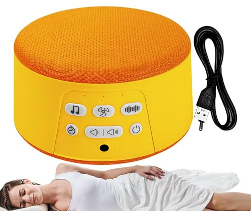 Vit brusmaskin – vit ljudmaskin för sömn | Bärbara elektroniska prylar med automatisk avstängningstimer-funktion uppladdningsbar för vuxna baby barn lugnande meditation