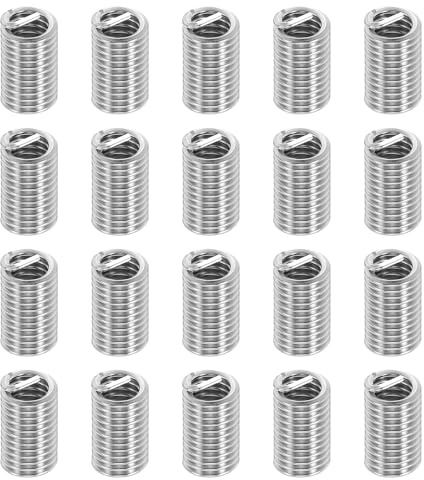 PATIKIL Wire Thread Inserts 1/4-20 UNC 3D 19.2mm, 20Pcs 304 Stainless Steel Helical Coiled Wire Screw Threaded Sleeve Sheath for Mechanical Equipment Automotive Repairs