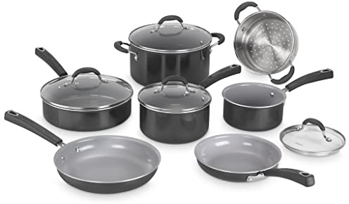 Cuisinart 11-Piece Nonstick Cookware Set, Ceramica XT, Black, 54C-11BK