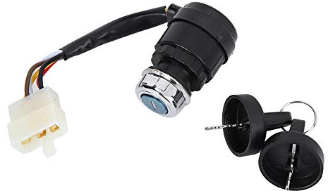Cilindro de bloqueo del interruptor de encendido, 5 cables 5 pines Interruptor de llave de encendido Bloqueo de inicio Universal para la mayoría de las motocicletas Dune Go Kart ATV