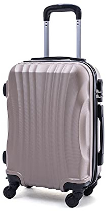 R.Leone Ryanair 55x40x20 cm Valigia Trolley Bagaglio a mano 4 Ruote rimovibile Ultraleggero in ABS Autonomo 20373N (Oro, Valigia 55X40X20cm)