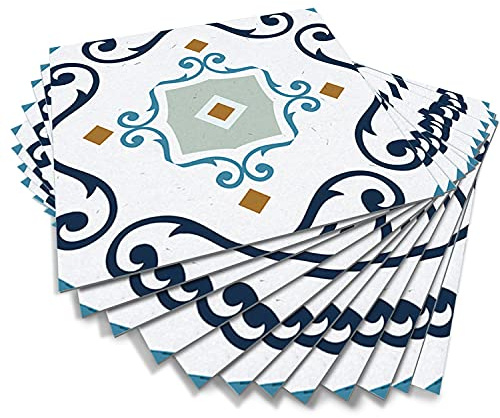 Alwayspon Bodenfliesen abziehen und aufkleben, auf Bodenfliesen, Vinyl-Bodenaufkleber, rutschfeste Bodenfliesen, selbstklebende Aufkleber, Retro, 20 cm x 20 cm, 12 Stück