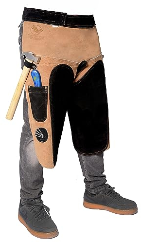 EQUESTRIAN STORE Spezial Schmiedeschürze 63 cm Ausführung - Hufbeschlagschürze aus verstärktem, stabilen Leder für Hufschmiede, Hufpflege (63cm- A)