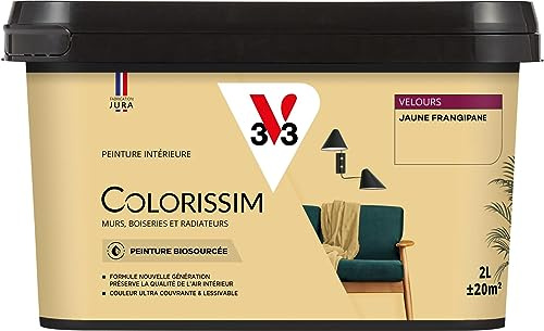 V33 Peinture multi-supports Colorissim® Jaune frangipane Velours 2L