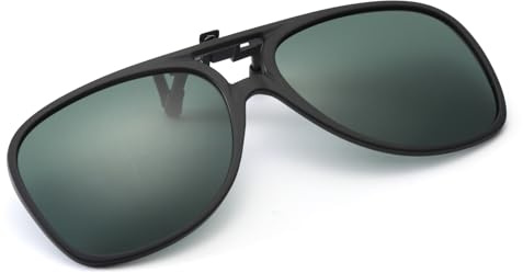 Long Keeper Clip Gafas de Sol Polarizadas Piloto, Clip Solar para Gafas, Flip Up Gafas de Sol con Clip Antireflejos UV400 para Hombre Mujer, 54mm