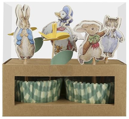 Meri Meri Easter Cupcake Kit (Pack of 24), Festive Cupcake Toppers & Paper Cases, Easter Decorations