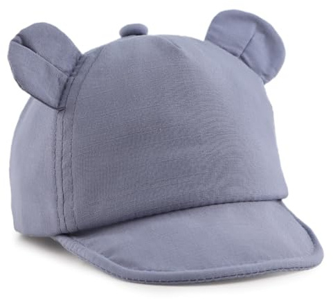 Lcaiualu Baby Baseball Hat for Toddler Bear Sun Hats Cotton Infant Ball Caps Kid Adjustable Baseball Cap for Boys Girls 3-24M (3-24 Months, Denim Blue)