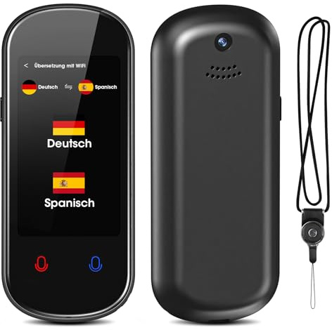 SLWOO Translator, 138 Sprachübersetzer, AI Übersetzer mit Sprach-Ein-/Ausgabegerät, Foto Übersetzung/WIFI/Hotspot/Offline Sofortübersetzer für Lernen, Reisen und Business (Schwarz)