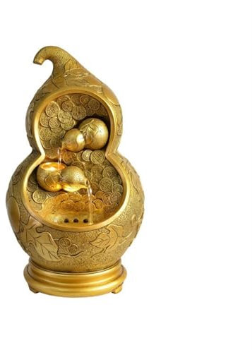 Bordfontän Kreativ kalebass Rinnande vatten Prydnadsföremål Inflyttningsvatten fontän Feng Shui-hjul Vardagsrum Entré Skrivbordssmycken Vattenfall inomhus(Små)