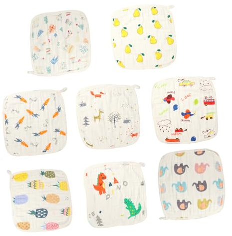 HAMPPLIES 8 Piezas Toalla De Baño Para Toalla Facial Para Recién Nacidos Para Toallita Alimentación Infantil Uso Cocina y Comedor