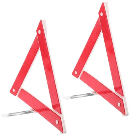 Cabilock Triángulo De Emergencia Reflectante Plegable Rojo, Juego De 2 Piezas, Señal De Advertencia Vial Para Seguridad Carretera, Uso Automotriz Emergencias, Alta Visibilidad Nocturna