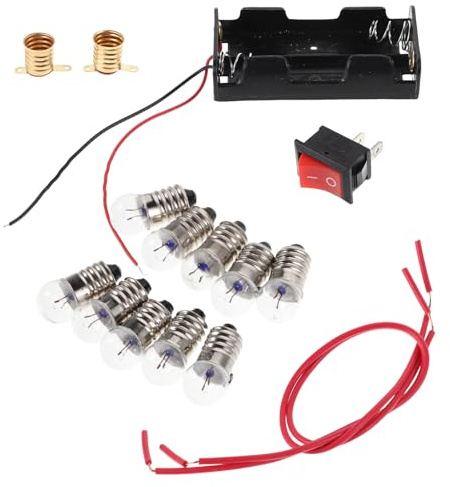 Beaupretty 4ensembles Kits Scientifiques Électriques pour Garçon Fille Kit De Création De Circuits Électriques Porte-Piles Douille Interrupteur Ampoule Expériences Circuits pour Apprentissage