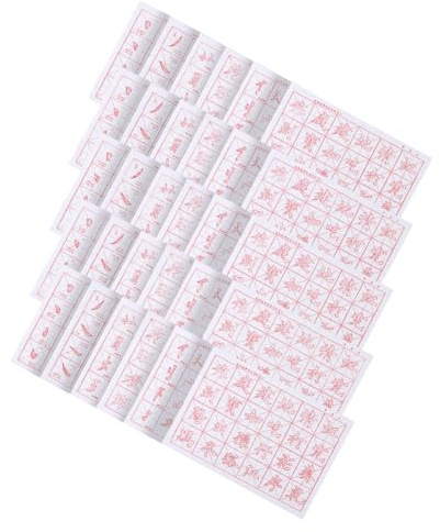 JOINPAYA Cahier D’Exercices de Calligraphie Chinoise 30 Feuilles Papier Calque Lisse pour Débutants Pratique Écriture Manuscrite au Pinceau Entraînement à L’Écriture au Pinceau Chinois