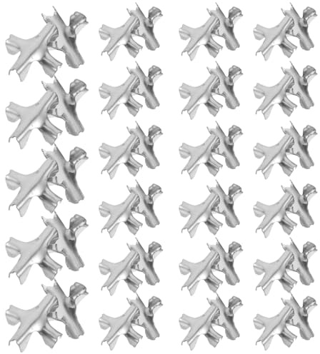 ROMISBABA 100 Pinces en Croix en Acier Inoxydable Épais 3.0mm, Boucle Croisée pour Filet Antivol Invisible, Clips de Fixation pour Câble Métallique, 100 Pièces, Installation Sécurisée