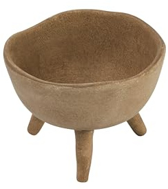 Creative Co-Op Boho Terracotta Footed Planter with Organic Edge, Matte Taupe