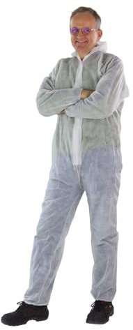 DEMA Combinaison de peinture, combinaison jetable Blanc PP S-XXXL 40 g/m²