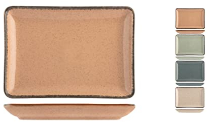 H&H 9000512 Plato rectangular Pearl, porcelana, multicolor, 13 x 18 cm