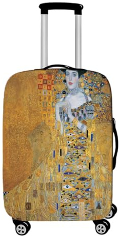 Anpassa din bild / namn / logo bagageskydd – oljemålning tårar/kyss av Gustav Klimt skönhet rese elastisk vagn bagageskydd resväska fodral resväska skyddande fodral för 45 – 80 cm