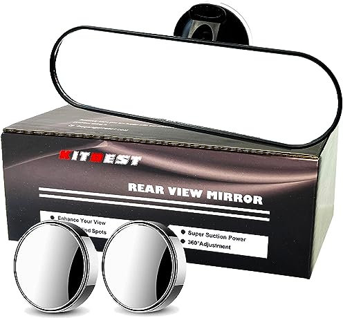 KITBEST Rear View Mirror for Driving Test, Driving Instructor Test Lesson Mirror, Adhesive Car Mirrors for Examiner Learner Driver Extra Interior Suction Cup Rearview Mirrors (220 x 64mm)