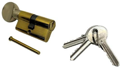 CILINDRO CON POMOLO CON 3 CHIAVI (80mm 35+45, Oro)