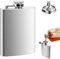 Petacas de Alcohol de Acero Inoxidable 112 ml /4 oz, Whisky Hip Flask Portátil con Embudo, Frasco de Cadera Prueba de Fugas para Senderismo, Viajes, Escalada, Camping, Barbacoa, Fiesta