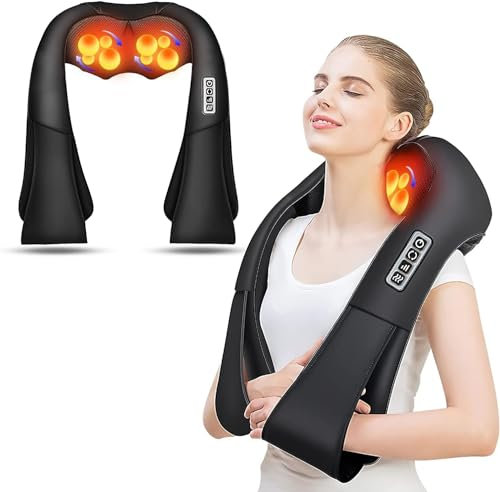 AERLANG Masseur Cervical, Massage Dos et Cou Épaules avec Chauffage,Appareil de Massage Shiatsu Électrique ur Massager Nuque Cervicales Epaule,Cadeaux Pour Maman, Papa, Femmes et Hommes