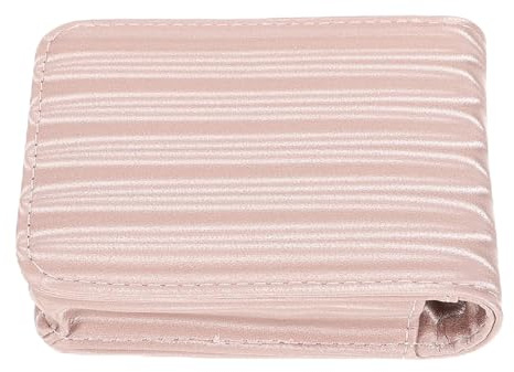 ibasenice Mini Portarossetto Rosa con Specchio Integrato Custodia Cosmetica Compatta per Trucco da Viaggio Borsa Piccola Pratica per per Esterni e Ufficio
