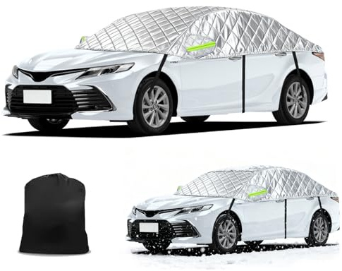Mezza Copertura Auto per BMW X1 SUV 2022-2025,Telo Copriauto Invernale,Protezione Anti-sole,Anti-polvere,Vento,Neve,Tutte le stagioni,Con strisce riflettenti-Argento