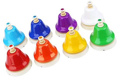 Picysa Campana a Mano, Set di Campanelli Colorati a 8 Note, Strumento Musicale Strumento di Percussione per Coltivare il Talento Musicale Strumento Interessante con Amici e Famiglia