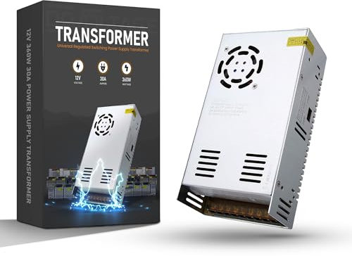 12V 30A 360W, DC Universal Regulated Switching Power Supply, Converter AC 240V to DC 12 Volt LED Driver, Transformer, Adapter for LED Strip Light, 3D Printer, Radio, Computer Project