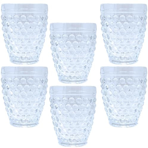 NAMAI - Set da 6 Bicchieri Acqua Vetro, 270 ML, Resistenti e Duraturi, Adatti in Lavastoviglie e Microonde, Design Unico, Bicchieri Vetro, Idea Regalo