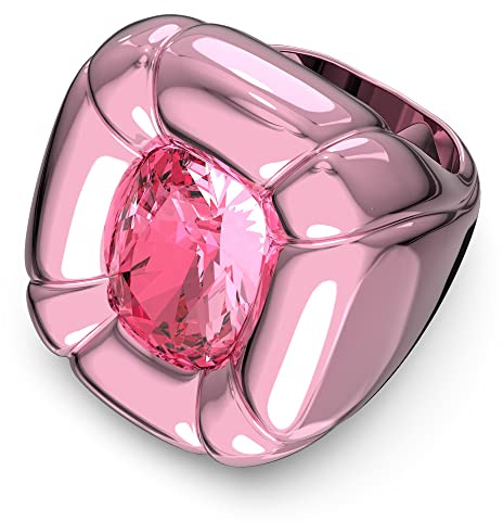 Swarovski Dulcis Cocktailring, Rosafarbener Damenring mit Edlem Swarovski Kristall