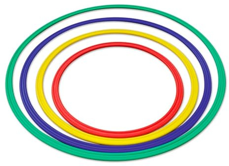 Cerchi Piatti per Ginnastica e Attività Motoria ø 50 cm. Set 4 Colori
