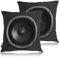 Swono Set mit 2 Lautsprecher-Kissenbezügen, 45,7 x 45,7 cm, schwarz, Audio-Bass-Lautsprecher, Musik, Sound, quadratisch, dekorative Kissenbezüge für Sofa, Couch, Bett, Innen- und Außenbereich