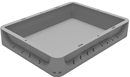 7 Litre Euronorm ECO Grey Stacking Container Pizza Dough Tray - GREY