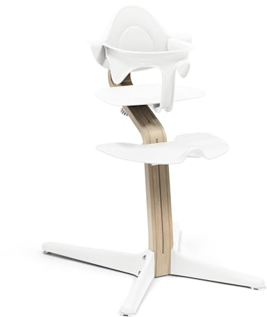 Stokke Nomi Silla + Baby Set, Blanco - Inspira a Sentarse de Forma Activa y Proporciona Apoyo Mientras el Bebé Aprende a Sentarse - Soporta hasta 150 kg