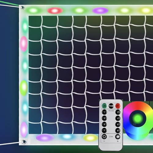 Professionelles tragbares Badmintonnetz mit Stahlkabel, beleuchtetes Volleyballnetz für den Außenbereich mit Fernbedienung, leuchtet im Dunkeln, strapazierfähig für den Garten